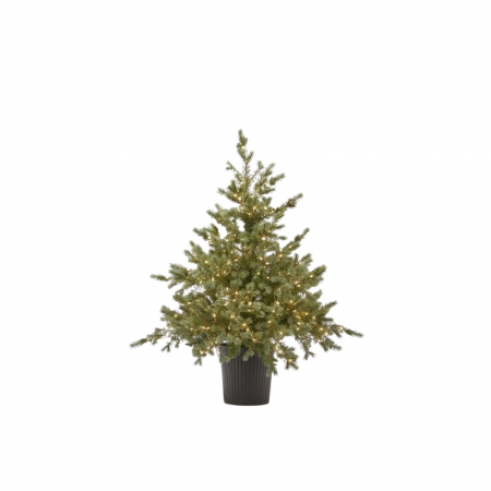 Brad artificial decorativ  Pino Argentato cu 240 MINILED URI, ace 3D, 90 cm, verde  - BraziPremium.ro
