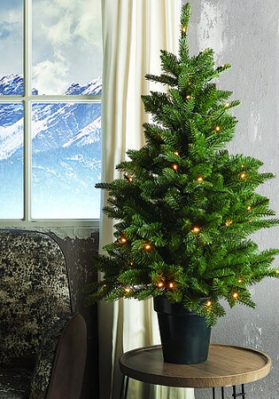 Brad artificial decorativ cu lumini Pino Mix, ace 3D, 90 cm, 60 led-uri, PE, verde - BraziPremium.ro [1]