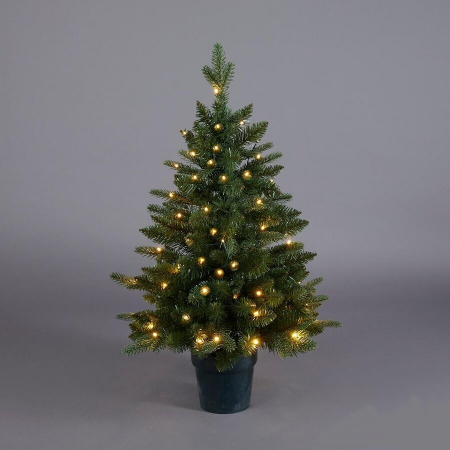 Brad artificial decorativ cu lumini Pino Mix, ace 3D, 90 cm, 60 led-uri, PE, verde - BraziPremium.ro [2]