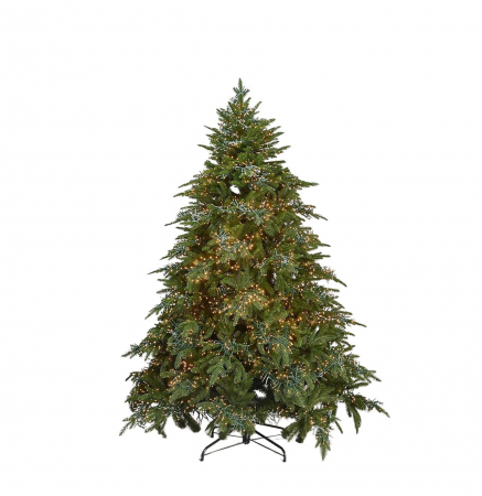 Brad artificial impermeabil Pin Spark de Lux cu 8400 Mini Led, exterior-interior, PE, 270 cm, verde - BraziPremium.ro [6]