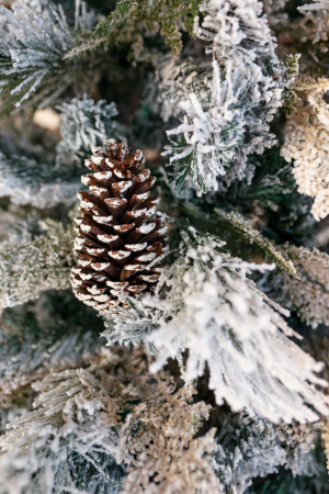 Brad artificial Kingston Flocked cu conuri si zapada, 270 cm - BraziPremium.ro [4]