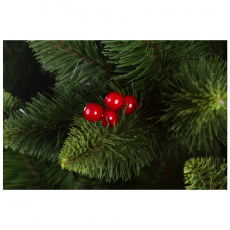 Brad artificial Pin de munte cu conuri si merisoare, PVC, 220 cm, verde  - BraziPremium.ro [6]