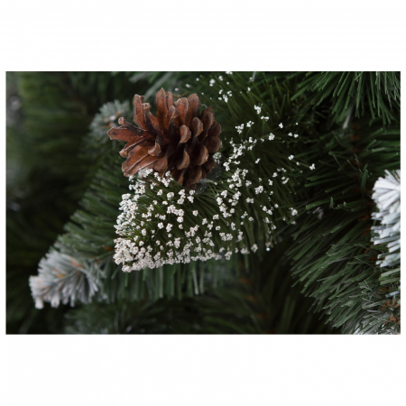 Brad artificial Pin Diamond cu conuri si zapada , PVC, 150 cm, verde  - BraziPremium.ro [4]