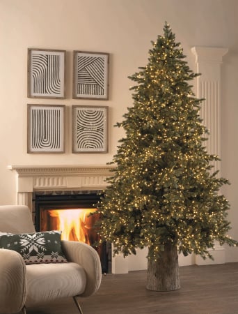 BRAZI ARTIFICIALI - Brad artificial Pino Argentato de Lux cu telecomanda si 5000 Mini Led, PE, 240 cm, verde - BraziPremium.ro