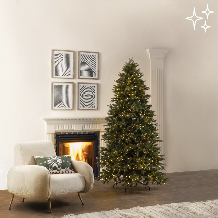 COLECTII CRACIUN 2025 - Brad artificial Pino Cristallo cu lumini, 1900 MiniLed,  210 cm, verde