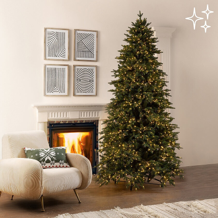 COLECTII CRACIUN 2025 - Brad artificial Pino Cristallo cu lumini, 2500 MiniLed,  240 cm, verde