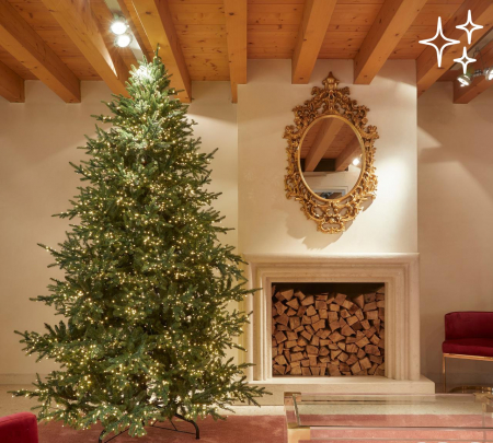 Brad artificial Pino Luxury cu lumini, ace 3D, 210 cm, 4000 LED uri, PE, verde  - BraziPremium.ro