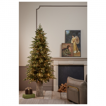 Brad artificial Pino Luxury cu lumini, ace 3D, 180 cm, 2000 LED uri, PE, verde  - BraziPremium.ro [1]