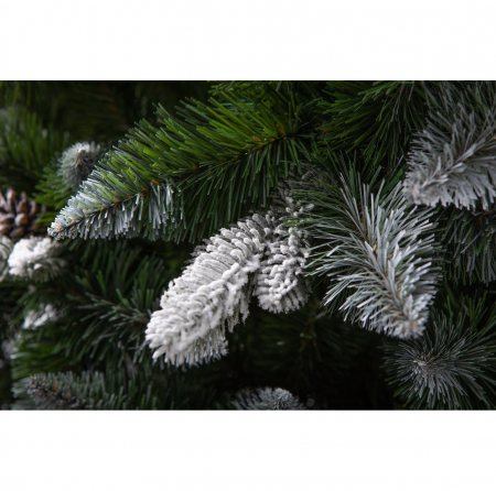 Brad artificial Premium Pin Cucasian cu conuri si zapada , PE+PVC, 180 cm, verde  - BraziPremium.ro [4]