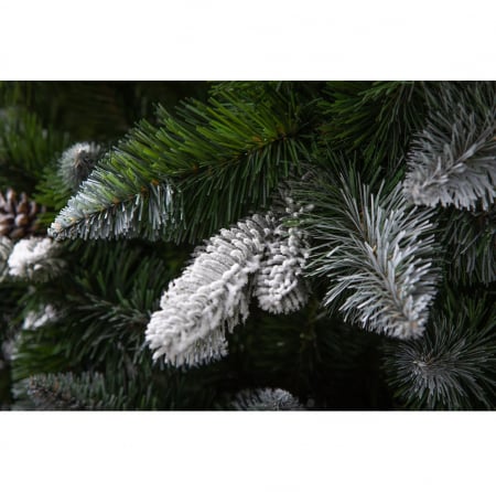 Brad artificial Premium Pin Cucasian cu conuri si zapada , PE+PVC, 150 cm, verde  - BraziPremium.ro [4]