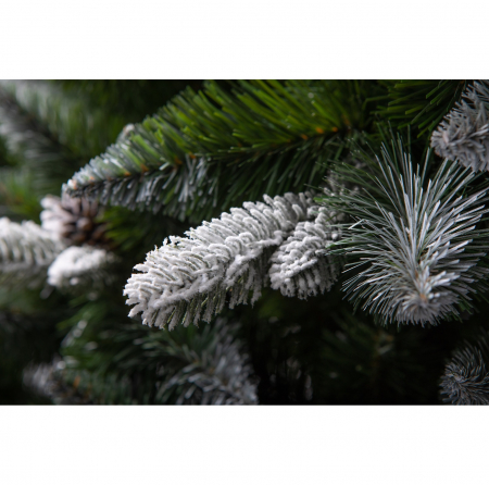 Brad artificial Premium Pin Cucasian cu conuri si zapada , PE+PVC, 180 cm, verde  - BraziPremium.ro [5]