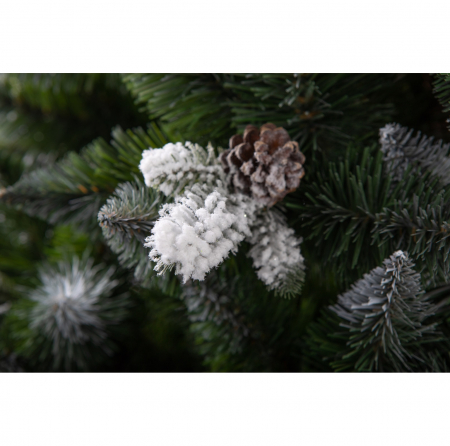 Brad artificial Premium Pin Cucasian cu conuri si zapada , PE+PVC, 180 cm, verde  - BraziPremium.ro [2]