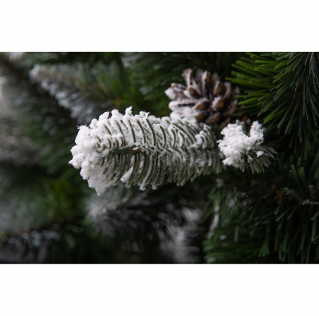 Brad artificial Premium Pin Cucasian cu conuri si zapada , PE+PVC, 250 cm, verde  - BraziPremium.ro [3]