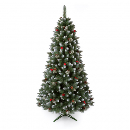 Brad artificial Pin Diamond cu conuri si zapada , PVC, 250 cm, verde  - BraziPremium.ro [3]