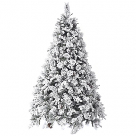 Brad artificial Premium Alaska cu zapada si conuri de brad, 150cm - BraziPremium.ro