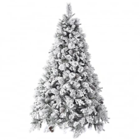 Brazi artificiali cu zapada si conuri - Brad artificial Premium Alaska cu zapada si conuri de brad, 150cm - BraziPremium.ro