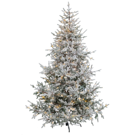 BRAZI ARTIFICIALI - Brad artificial Crystal cu zapada si lumini, 8 functii, 240 cm, 600 leduri
