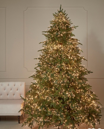 Brazi artificiali verzi - Brad artificial impermeabil Pin Spark de Lux cu 6670 Mini Led, exterior-interior, PE, 210 cm, verde - BraziPremium.ro