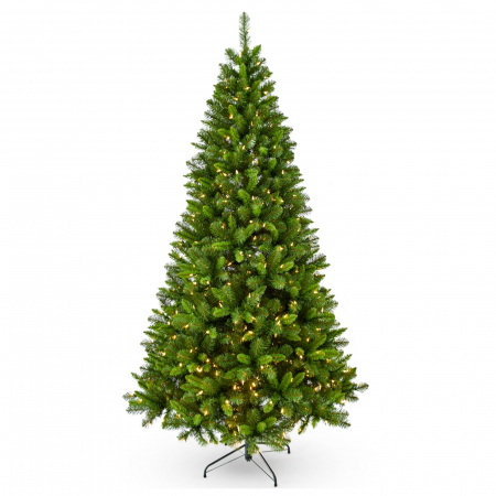 Brazi artificiali verzi - Brad artificial verde Akron cu lumini, PVC, 198 cm, 350 leduri,  verde  - BraziPremium.ro