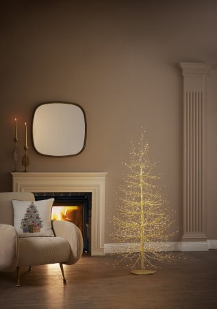 COLECTII CRACIUN 2025 - Brad decorativ Albero Faggio, 1440 MicroLED, 150 cm, IP44, exterior/interior, auriu - BraziPremium By OLLMA