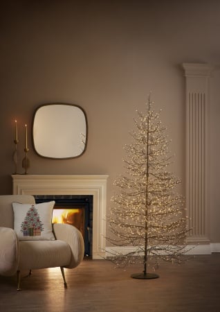 COLECTII CRACIUN 2025 - Brad decorativ Albero Faggio, 2690 MicroLED, 210 cm, IP44, exterior/interior, negru - BraziPremium By OLLMA