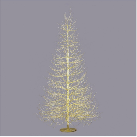 Brad decorativ Albero Faggio, 4060 MicroLED, 240 cm, IP44, exterior/interior, auriu - BraziPremium By OLLMA [1]
