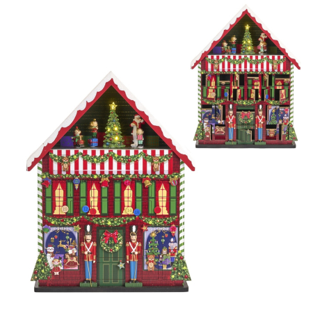 Calendar Advent - Calendar Advent - Magazin de jucarii cu muzica si lumini, 41.5 x 13.5 x 55.5 cm, multicolor - BraziPremium By OLLMA