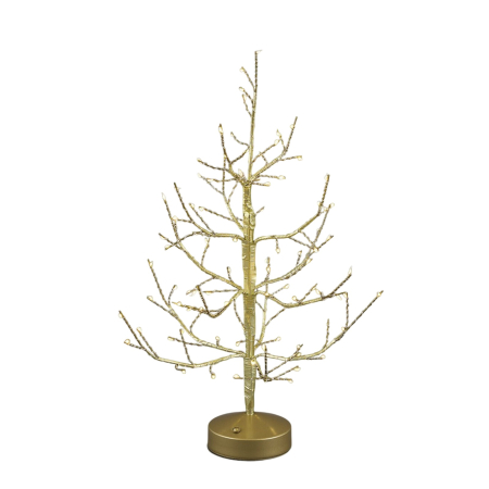 Decoratiuni Craciun pentru Casa - Copac decorativ Albero Faggio, 90 MiniLED, interior, 45x10 cm, auriu​​​​​​​ - BraziPremium By OLLMA