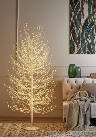 COLECTII CRACIUN 2025 - Copac decorativ Faggio, 2000 LED, 180 cm, IP44, alb - BraziPremium By OLLMA