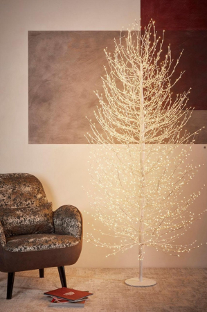 Copac decorativ Faggio, 2000 LED, 180 cm, IP44, alb - BraziPremium By OLLMA [1]