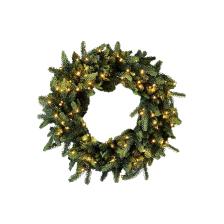Classic Romance - Coronita artificiala Craciun Luxury cu LED, 60 cm, IP44, verde - BraziPremium By OLLMA