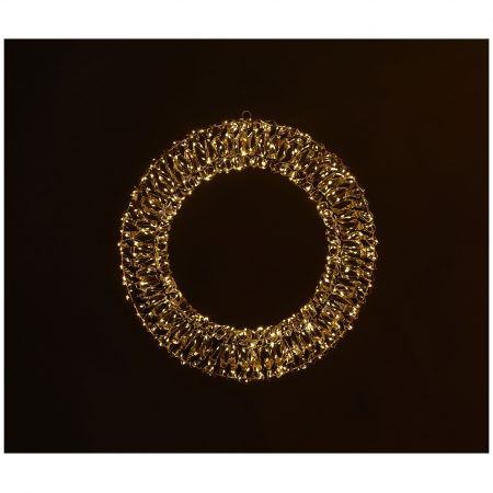 Coronita Craciun cu microleduri, 50 cm, auriu - Brazipremium.ro [2]
