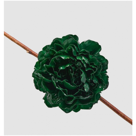 Decoratiune brad Bujor lucios cu clips, 17 cm, verde - BraziPremium By OLLMA [1]
