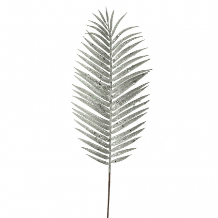 Flori pentru brad - Decoratiune brad, Frunza de palmier Glitter, verde menta, 70 cm