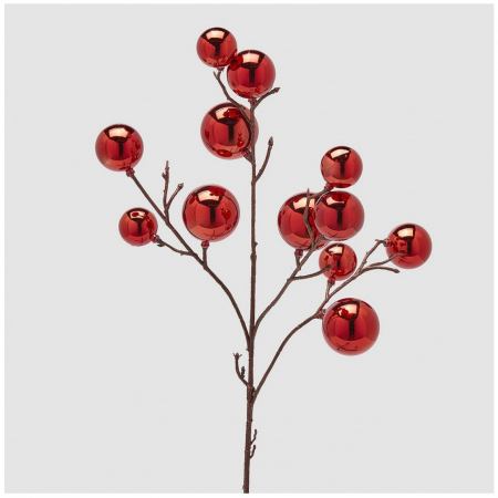 Decoratiune brad ramura cu mix de bile, 53 cm, rosu - BraziPremium.ro [1]
