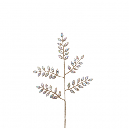 Flori pentru brad - Decoratiune brad ramura Feriga, 40 cm, auriu - BraziPremium.ro