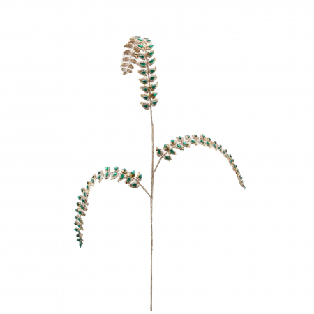 Flori pentru brad - Decoratiune brad ramura Feriga Diamonds, 88 cm, verde - BraziPremium.ro