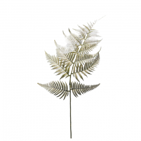 Flori pentru brad - Decoratiune brad ramura Feriga Metalizata, 82 cm, verde - BraziPremium.ro