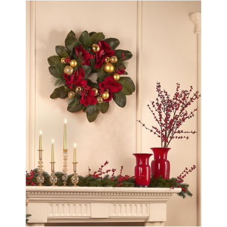 Decoratiune brad ramura Ilex, 80 cm, rosu - BraziPremium By OLLMA [3]