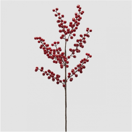 Decoratiune brad ramura Ilex, 85 cm, rosu - BraziPremium By OLLMA [1]