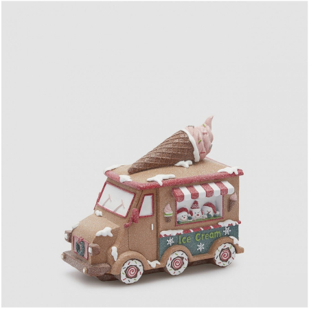 Decoratiune Craciun Masina din martipan, 22x26x13.5 cm, multicolor - BraziPremium By OLLMA [1]