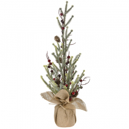 Decoratiuni Craciun pentru Casa - Decoratiune Craciun in sac din iuta, 50 cm