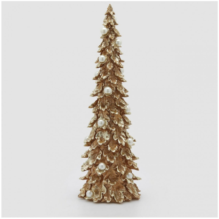 Decoratiune Craciun model Brad cu perle, 64x21 cm, auriu - BraziPremium By OLLMA [1]