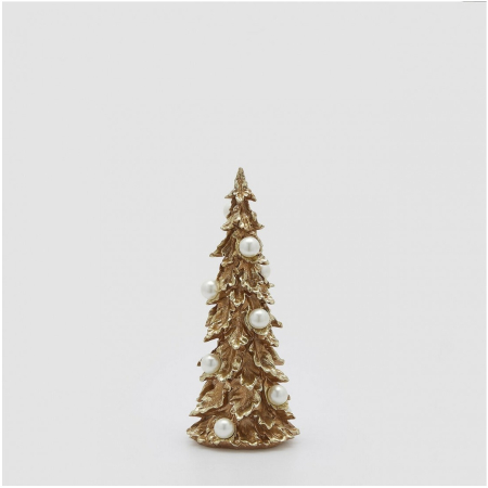 Decoratiune Craciun model Brad cu perle, 34x13 cm, auriu - BraziPremium By OLLMA [1]