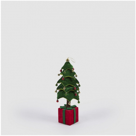 Decoratiune Craciun model Brad impodobit cu globuri, 70 cm, verde - BraziPremium.ro [1]
