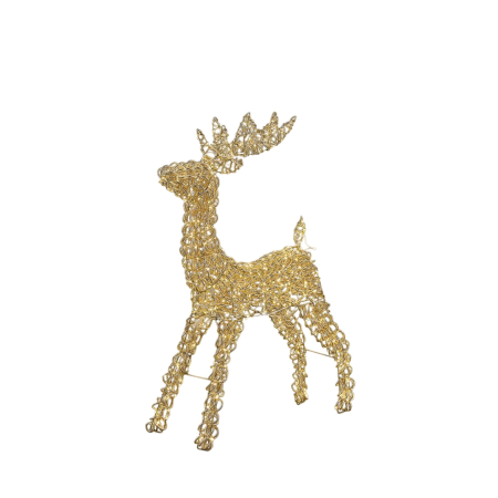 Decoratiune Craciun model Ren, 600 MicroLED, 90 cm, IP44, lumina calda, auriu - BraziPremium By OLLMA [1]