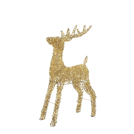 Decoratiune Craciun model Ren, 720 MicroLED, 110 cm, IP44, lumina calda, auriu - BraziPremium By OLLMA [1]