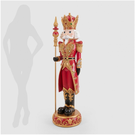 Decoratiune Craciun model Spargatorul de nuci cu LED si muzica, 153x40 cm, rosu - BraziPremium By OLLMA [3]