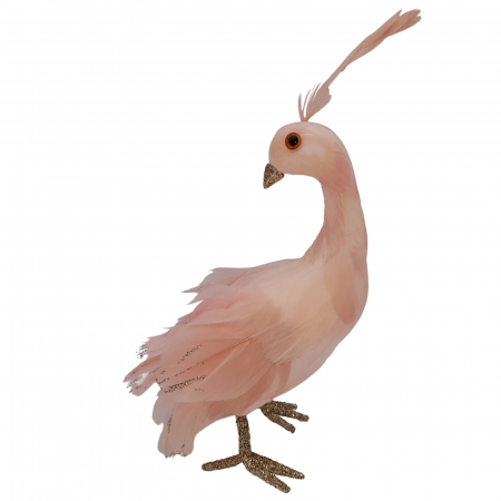 Figurine si animale - Decoratiune Craciun Paunita, roz, 22 cm - BraziPremium.ro