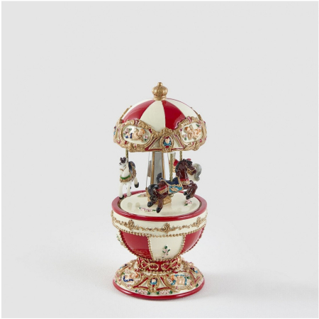 Decoratiune Cutie Muzicala model Carusel cu cai, 18.5x8.5 cm, multicolor - BraziPremium By OLLMA [3]
